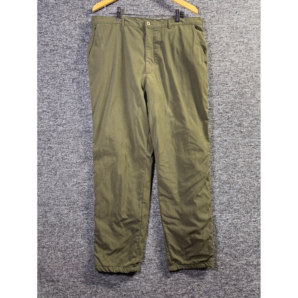 LL Bean Mens 38x29 Thinsulate Insulated Chinos Fleece Lined Olive Green Pants